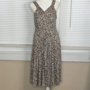 Velvet Chic Sleeveless Snake Print Midi Dress